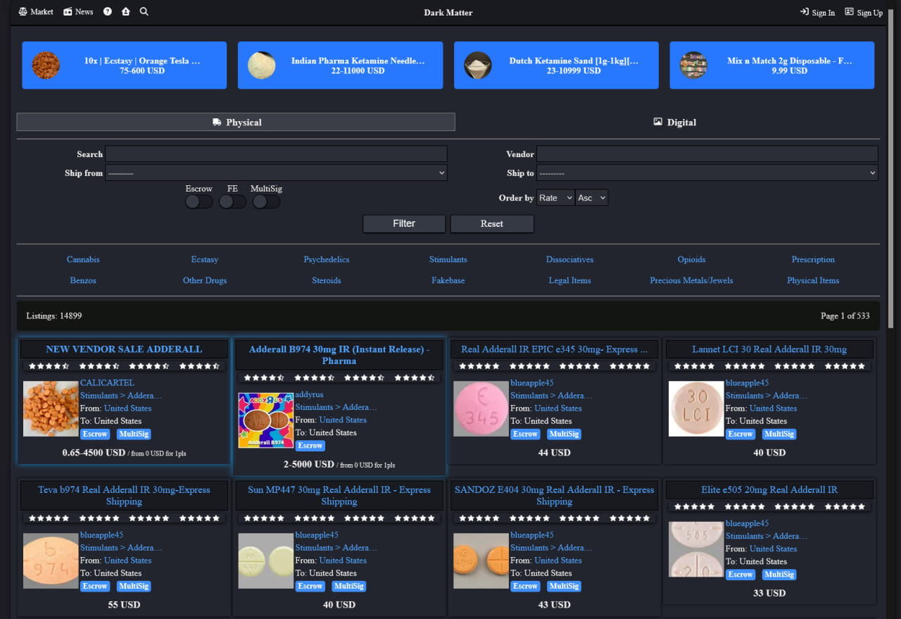 Darkmatter Mirror interface screenshot